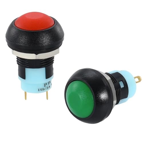 Image of PBS-33A 12mm latching bWaterproof Push Button Switch 250V 3A Round DS-33A(Green self-lock)