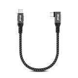 OTraki Cavo USB C USB C Corto 0.1m, 240W Nylon Cavo Tipo C Caricabatterie Cellulare Ricarica Veloce Type C Angolo 90 Gradi, Cavo Usb Type-C Per Iphone 17 16 15 Pro Max, Per Macbook, Per Ipad