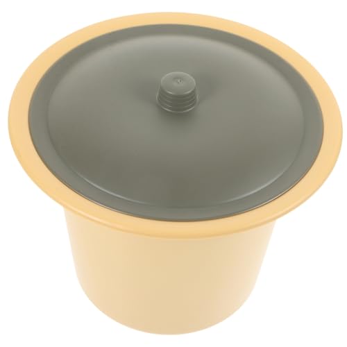 POPETPOP プラスチック製蓋付き 便器 小型携帯用男女兼用尿器 耐久性 洗いやすい設計 家庭用 高齢者向け便利トイレ