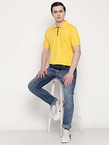 Image of UZARUS Men's Solid Cotton Regular Fit Polo T-Shirt