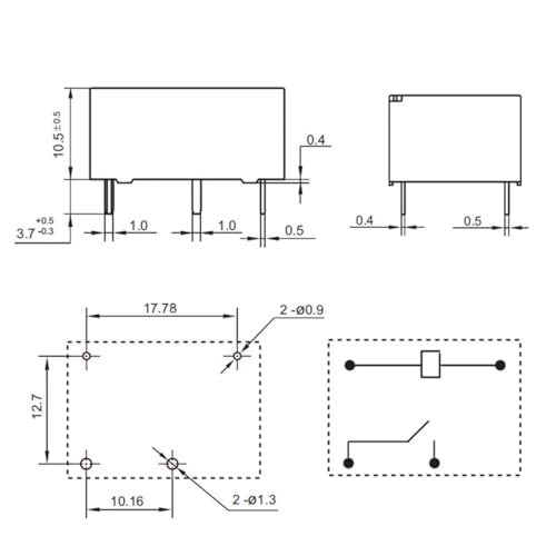Relais G5CA-1A-E 12VDC à 4 broches pour circuits imprimés électroniques - 2