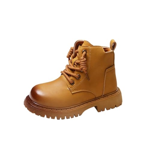 Kids Girls Boots Boy Fall Winter Comfort Boot Lace-Up Work Boots High Top Side Zipper Ankle Shoes for Baby Girls