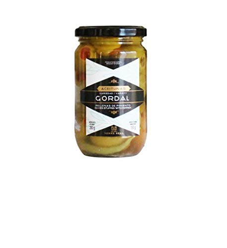 Torre Real - Aceituna Gordal rellena de pimiento 280 g - Caja de: 12 unidades