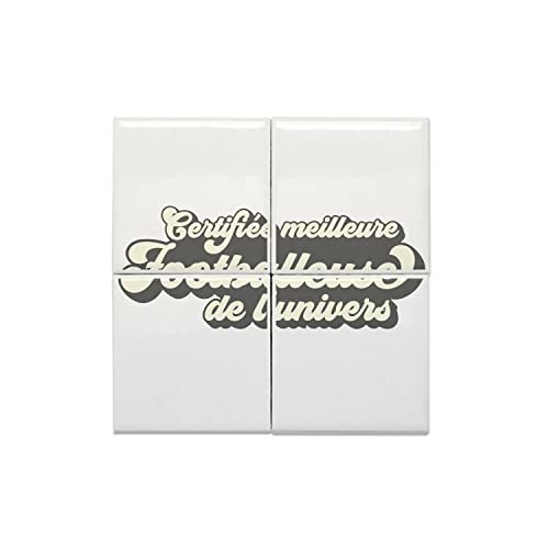 Carreaux céramique football 20x20 cm déco murale lot de 4