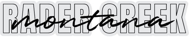 Rader Creek Montana Souvenir Vinyl Decal Sticker Clear Script Design 2 Inch