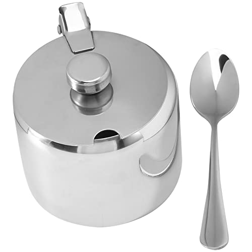 Smallterm Acero inoxidable con tapa y azucarero Tarro de Tarro de Vajilla Especiero