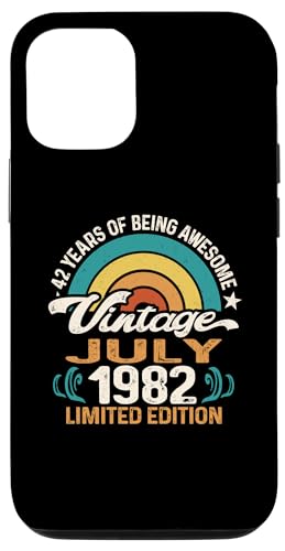 Carcasa para iPhone 15 Pro Retro Sunset 42 Años Nacido En Julio 1982 - Cumpleaños 42 Carcasa para iPhone 15 Pro Retro Sunset 42 Años Nacido En Julio 1982 - Cumpleaños 42
