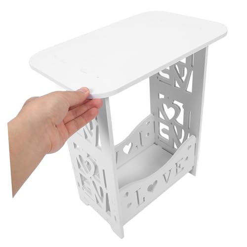 Table de chevet blanc minimaliste meuble compact chambre et bureau - 8
