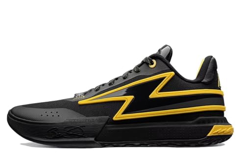 LI-NING Wade Flash Men Basketball Shoes Lining Anti-Slip Professional Shock Absorption Sneakers Sports Shoes Black Gold ABPU027-2 US 13