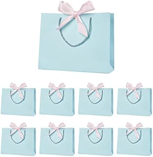 Yieseang Gift Bags with Ribbon,Paper Wedding Gift Bags with Handles,Present Bags for Birthday,Party Celebration,Bridesmaid,12.6x9.8x3.9inches,(Blue,8 Pack)