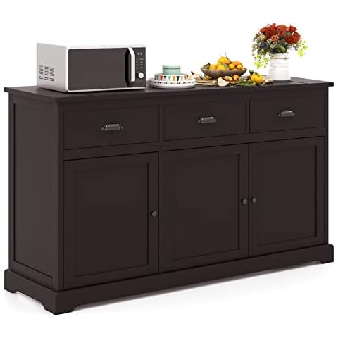 COSTWAY Modern Sideboard Storage Cabinet Cover