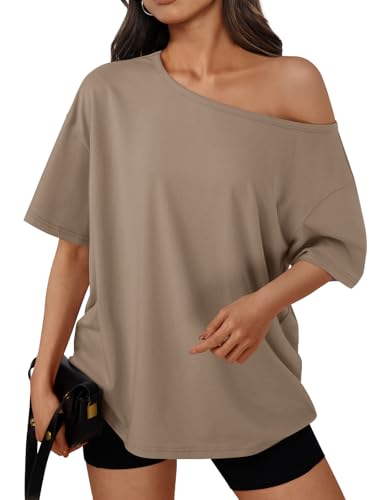 Image of Trendy Queen Womens Off the Shoulder Tops Oversized Summer Spring T-Shirts 2026