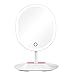 DAXGD Vanity Makeup Mirror with LED Lights, 10x Magnification Pocket Mirror, Cosmetic Organizer Tray for Desk or Tabletop