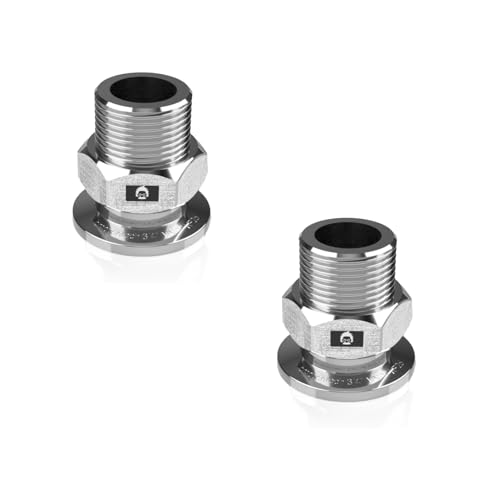 Image of bmotiontech 3 /4 inch MNPT Male NPT to KF25 NW25 Flange Fitting adapter (ISO-KF KF25 QF25 NW25) (3 /4 inch MNPT KF25 x 2PCs)
