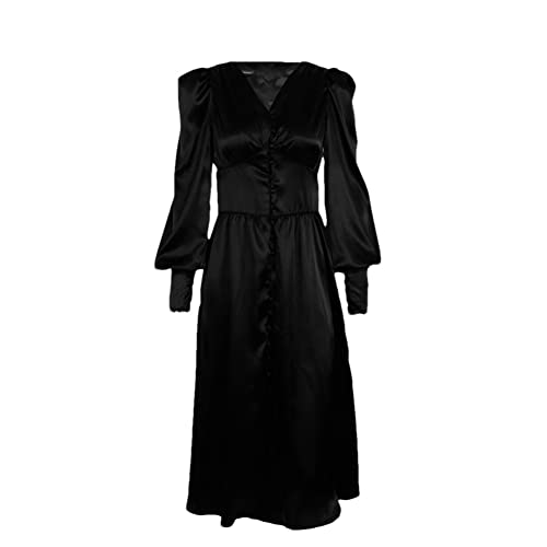 Robe d'été en satin manches lanterne style rétro français en taille M