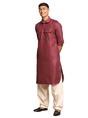 Elina fashion Men's Cotton Kurta Pajama Pathani Set | Indian Pakistani Ethnic Traditional Rakhi Festival Wear