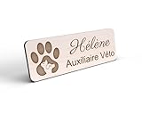 Badge en Bois Personnalisé pour Vétérinaire, Auxiliaire, Secrétaire, Vendeur Animalerie ASV