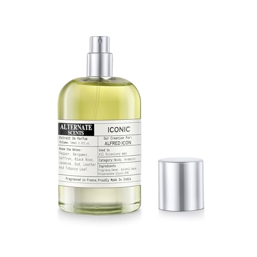 Image of Alternate Scents ICONIC Long Lasting 100ml Perfume For Men |Strong& long Lasting with 30% Oil Concentration|Sophisticated, Fresh & Woody| Fragrance From France | Made In India|