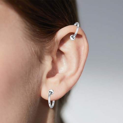 D.Bella Fake Septum Piercing Faux Nose Rings Hoop Stainless Steel Faux Lip Ear Nose Septum Ring Non Piercing Clip On Nose Hoop Rings Body Piercing Jewelry3