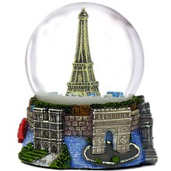 Paris Eiffel Tower Snow Globe Souvenir (3.5 Inches Tall), 65mm Glass Globes