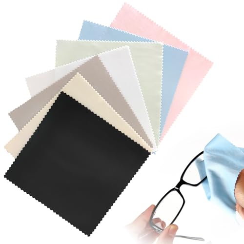 7 Pièces Chiffon,Doux Chiffons de Nettoyage Lunettes en Microfibre lavables et Réutilisables,Double Face Chiffon de Polissage Nettoyant Argent Bijoux,pour Nettoyer Lunettes,écrans,Lentilles,Bijoux