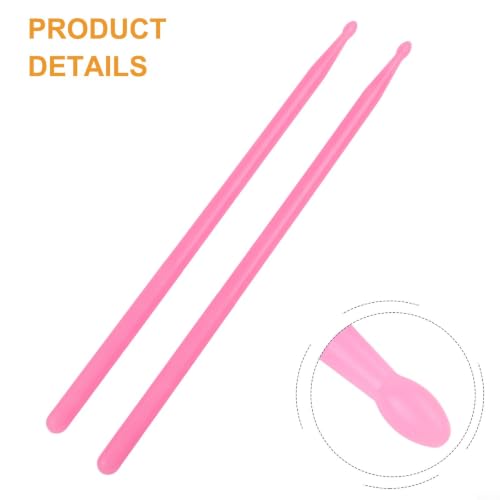 Baquetas luminosas de nylon 5A para batería, par rosa miniatura 4