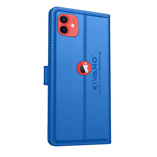 Image of Compatible with Apple iPhone 12 Flip Cover | Leather Finish | Inside Pockets & Inbuilt Stand | Shockproof Wallet Style Magnetic Closure Back Cover Case