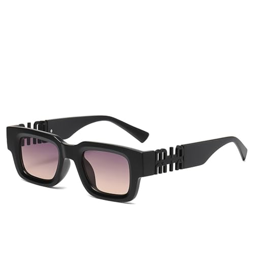 Lunettes de soleil rectangulaires de luxe aux finitions géométriques