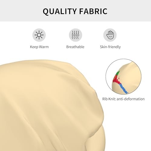 Eritrean Flag map Children Hip Hop Knitted Hat Kids Elastic Leisure Knit Cap Warm Sleep Beanies Black3