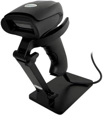 PETROSOFT SC-6300 1D/2D Cashier Barcode Scanner/Reader for Small to Medium-Sized Retailers with Tilting Stand for Hands-Free Scanning