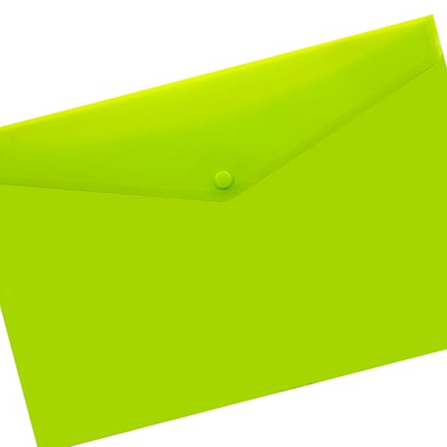 eco-eco A3 50% Recycled Green Press Stud Popper Wallet, Plastic Folders (Pack of 5) eco080_Green - Image 3