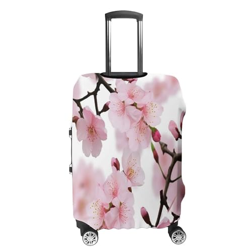 Housse protection valise polyester élastique blanche motif fleurs - 4
