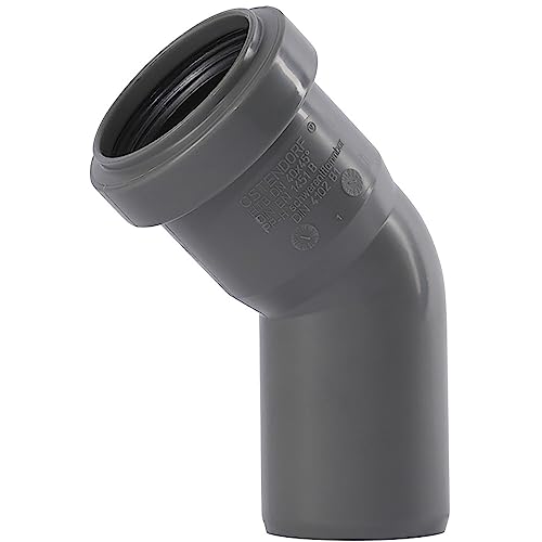 Ostendorf K12991-001 Bogen f. Abflussrohr Elbow for Drain Pipe HT 40/45GR, Gray, 45 Grad