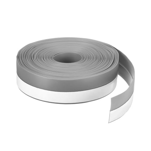 PATIKIL 8M/26ft Silicone Seal Strip, Door Window Bottom Seal Strip Adhesive Tape Weather Stripping for House Shower Window and Door Gap, Grey (Wide 25mm)
