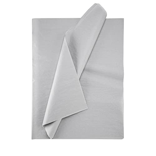 Seidenpapier bunt – 50 Blatt – 50 x 75 cm – Verpackungsmaterial für Kerzen, Kleidung, Seife – als Bastelpapier, Geschenkpapier – Hochzeit, Weihnachten – Füllmaterial in Versandkartons – GRAU