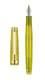 Jinhao 82 Acrylic Fountain Pen, Iridium Fine Nib with Ink Converter, Transparent Mustard Yellow Clas