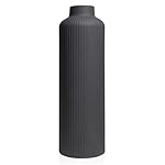Black Ceramic Flower Vase - 8.9" Tall Boho Decor for Home, Kitchen, Bedroom, Bathroom, Shelf and Table - Pampas Grass Vase