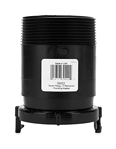 Camco 39422 3" Permanent Plumbing Adapter Sewer Fitting, Silver #TOP3