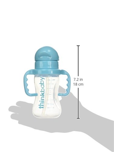 thinkbaby Thinkster Straw Bottle, 9 Ounce (Light Blue)