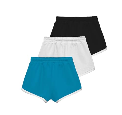 Image of KYDA KIDS Girls 100% Pure Cotton Printed Shorts | Regular Fit Soft Breathable Summer Wear | Multicolor Kids Shorts (Pack of 3)