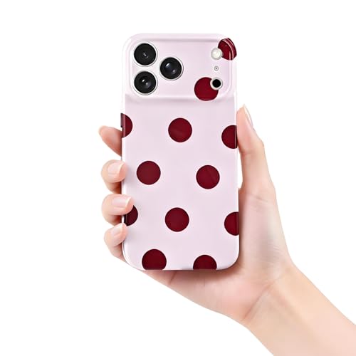 Coque iPhone 17 Pro Max Tcaraersing à pois rose 6,9 pouces en TPU souple antichoc