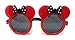 Snow Abonci - Kids Mouse Ear Round Flip Out Sunglasses (Red/Black Bows)
