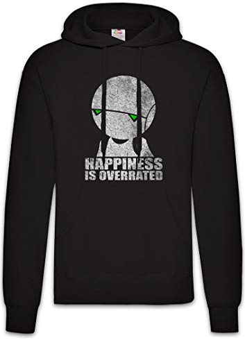 Sweat à capuche Urban Backwoods Happiness is Overrated Hoodie noir en coton pour homme