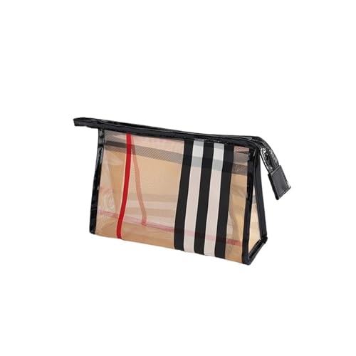 Mesh pvc portable cosmetic bag, double-layer mesh portable toiletry bag, multi-purpose(Medium)3