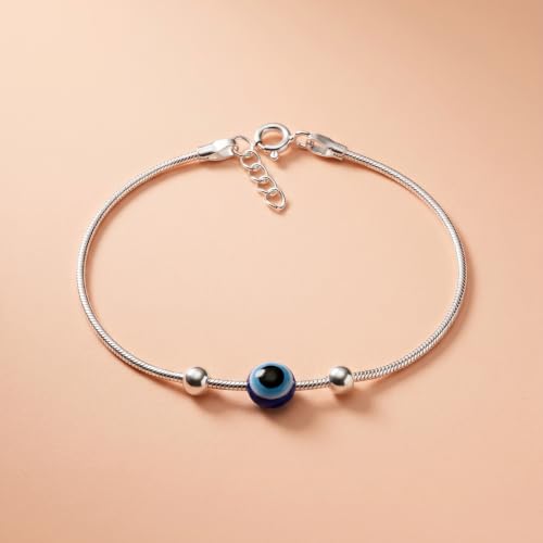 Image of Evil Eye Bracelet for Women | Pure 925 Sterling Silver Women Nazariya Bracelet | Stylish, Trendy, Adjustable & Comfortable for Everyday Wear | Gift for Girlfriend & Wife