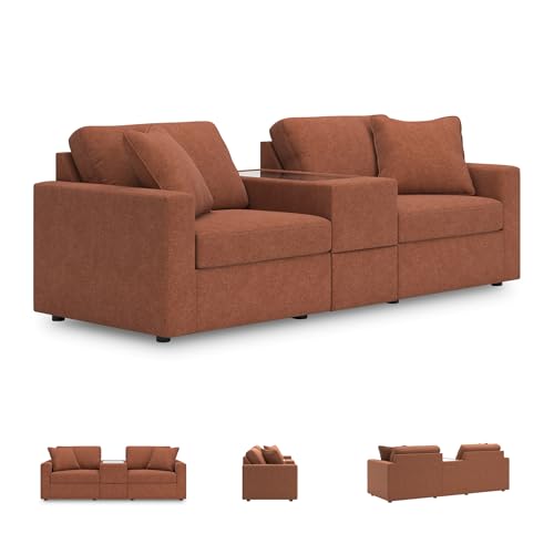 Image of Signature Design by Ashley Modular Sectional Couch, Small Orange, Modmax
