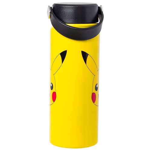 Image of Silver Buffalo Pokemon Pikachu, Stainless Steel Water Bottle, 20oz | Includes Swivel Handle, 0.59 Liters
