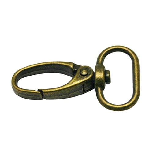 IWOWHERO 20pcs Bronze Oval Swivel Lobster Clasp Hooks Zinc Alloy Material 49 * 25mm Size for DIY Keychains Dog Leashes Crafts