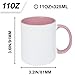 MR.R 11oz 36PCS Sublimation Blanks Dishwasher Coffee Mugs,Cup Blank White Mug Cup with Pink Color Mug Inner and Handle Color,Set of 36
