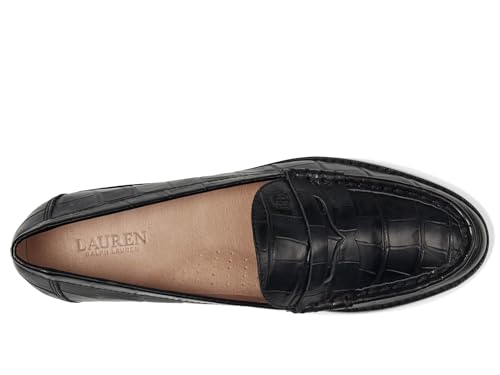 Image of Lauren Ralph Lauren Wynnie Crocodile-Embossed Leather Loafer